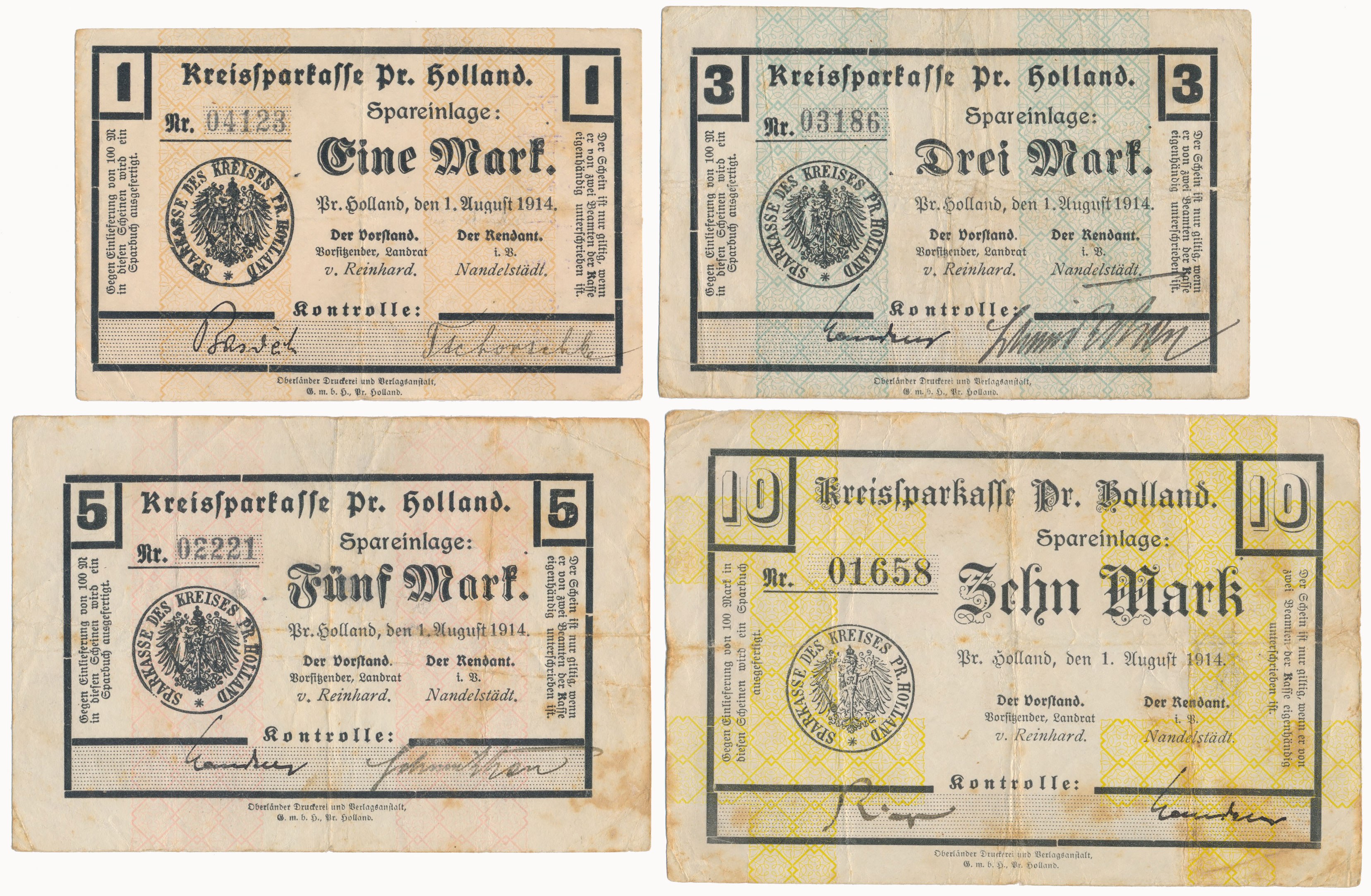  Zdjęcie 4 banknotów z aukcji 
